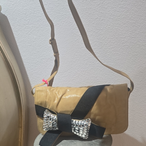 See By Chloe Tan and Black Crossbody Bag with Bow Accent - Picture 6 of 13